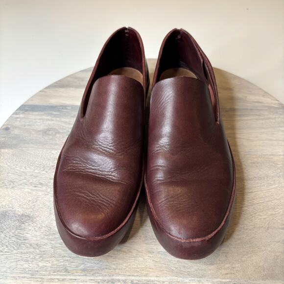 Feit Handmade Maroon Red Leather Slip-On Loafers Minimalist Women's Size 9 US - Picture 4 of 9